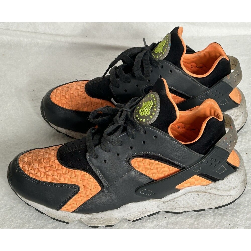 Nike Air Huarache Crater Premium Black Atomic Orange DQ5013-001 Mens Size 10 - Picture 1 of 8